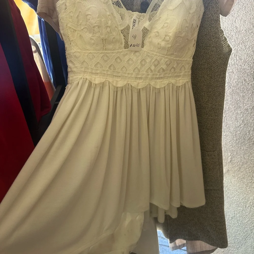 Zara Ivory Lace Detail Chemise - Picture 3 of 4